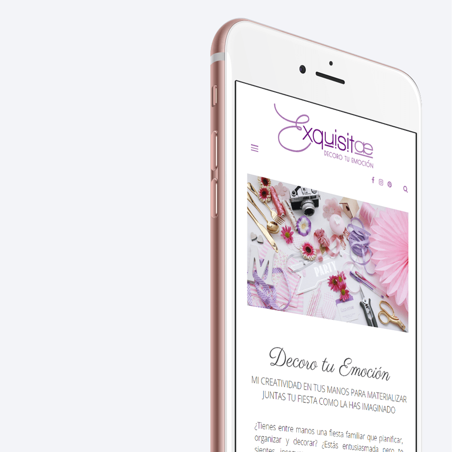 Diseño responsive de Exquisitae, decoracion de eventos, talleres florales y detalles únicos, Palma de Mallorca, Islas Baleares
