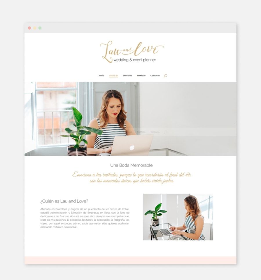 Diseño web para organizadores de bodas y eventos: Lau and Love, wedding and event planner de Barcelona, Cataluña