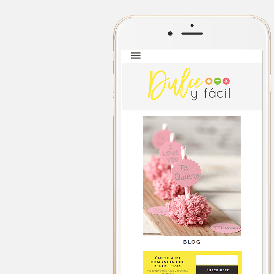 Diseño Responsive de Dulce y Fácil, blog de repostería creativa en Barcelona, Cataluña, España